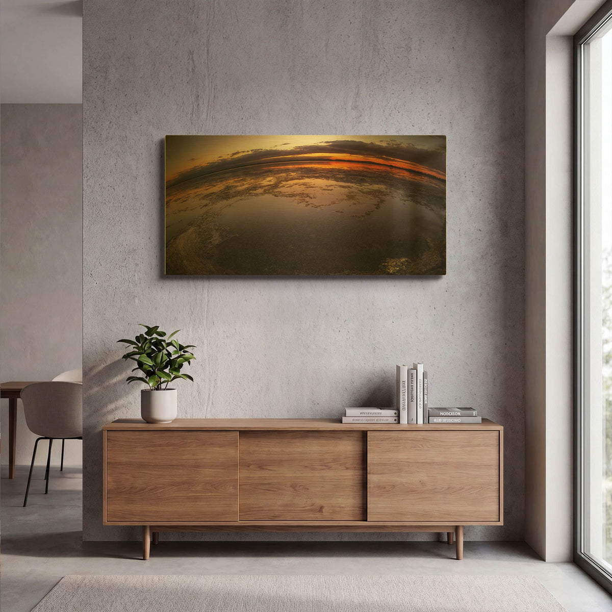 'Etang St Cyp Color' By Sebastien Lory Gold Metal Wall Art