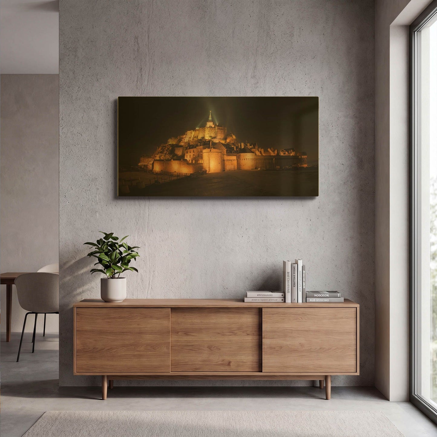 'Mont St Michel' By Sebastien Lory Gold Metal Wall Art