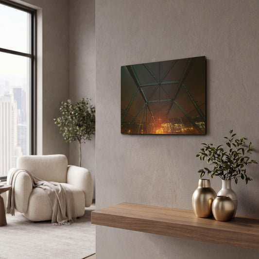 'Bronx' By Sebastien Lory Gold Metal Wall Art