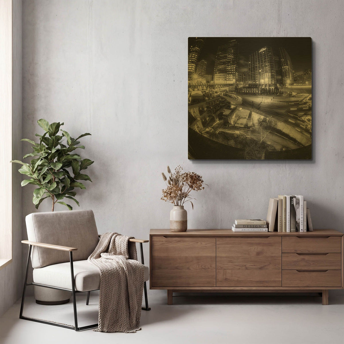 'Defense Bw' By Sebastien Lory Gold Metal Wall Art