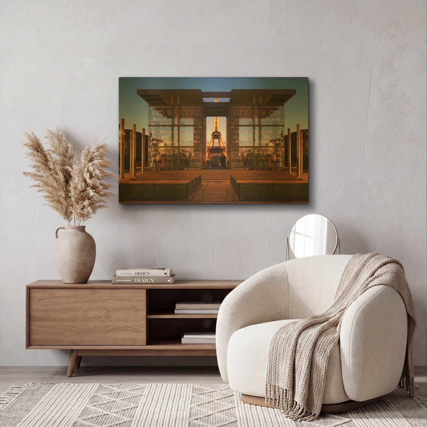 'Dupli Eiffel' By Sebastien Lory Gold Metal Wall Art
