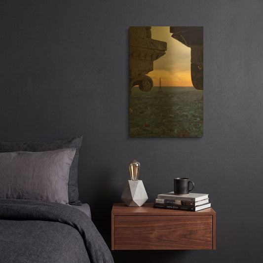 'Distant Eiffel Tower' By Sebastien Lory Gold Metal Wall Art