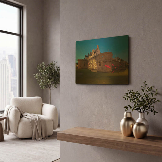 'Behind the Castle' By Sebastien Lory Gold Metal Wall Art