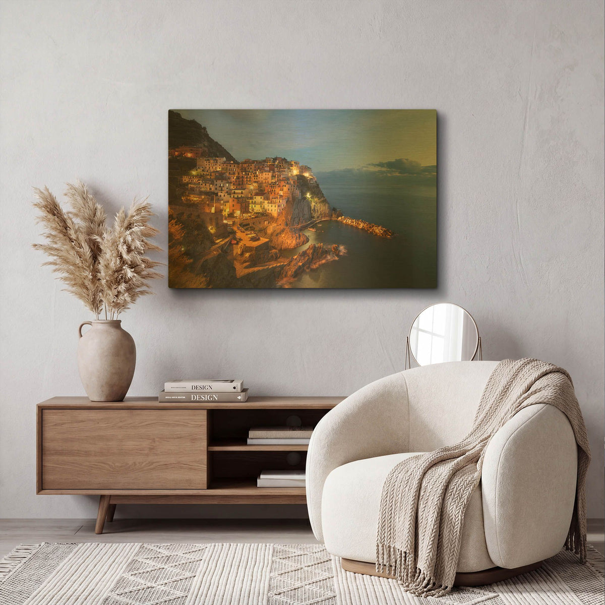 'Magestic Night' By Sebastien Lory Gold Metal Wall Art