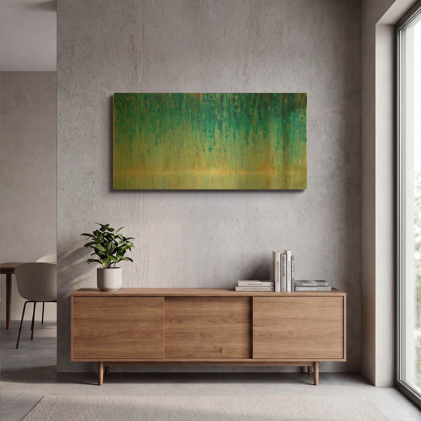 'Rain Abstract I Panel' By Danhui Nai Gold Metal Wall Art