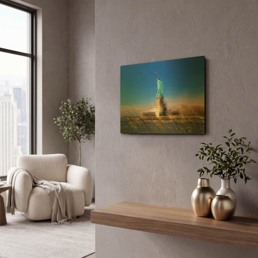 'Liberty A' By David Manlove Gold Metal Wall Art