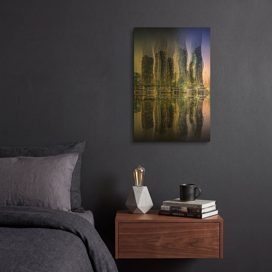 'Party at the Marina' By David Manlove Gold Metal Wall Art
