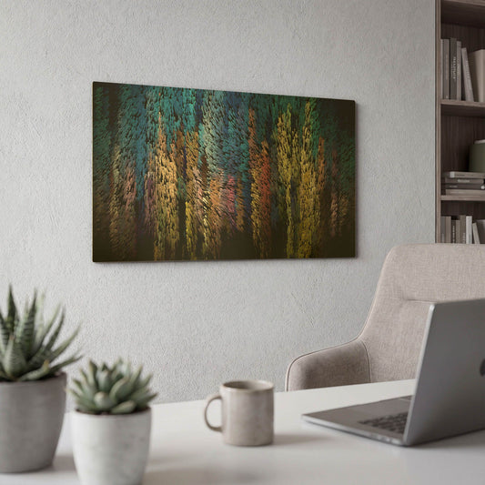 'City Brush 2' By David Manlove Gold Metal Wall Art