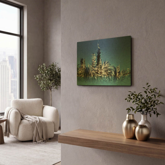 'Windy City' By David Manlove Gold Metal Wall Art