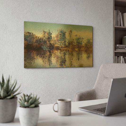 'Urban Lake Wind' By David Manlove Gold Metal Wall Art