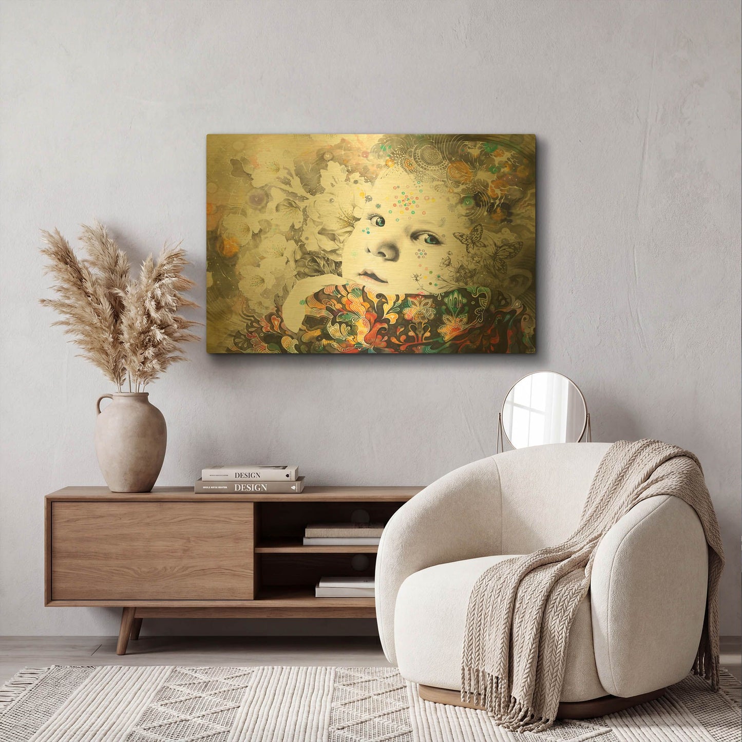 'Blooming' By MinJae Gold Metal Wall Art