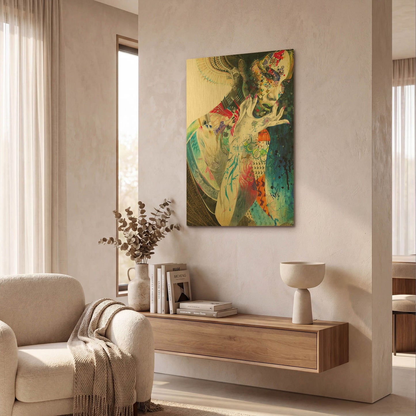 'Indian' By MinJae Gold Metal Wall Art