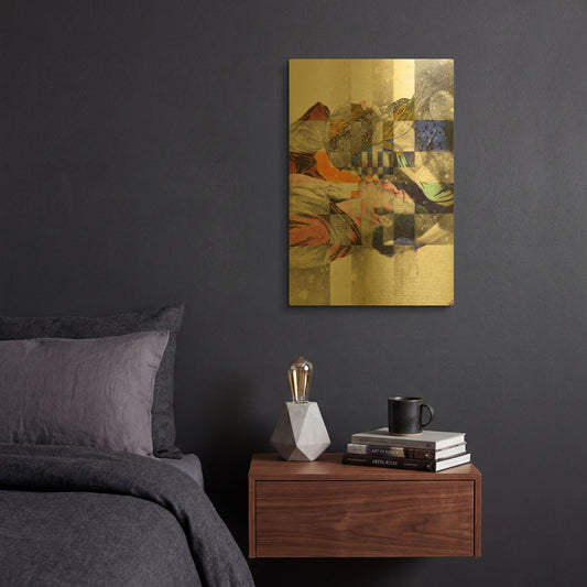 'Kiss ll' By MinJae Gold Metal Wall Art