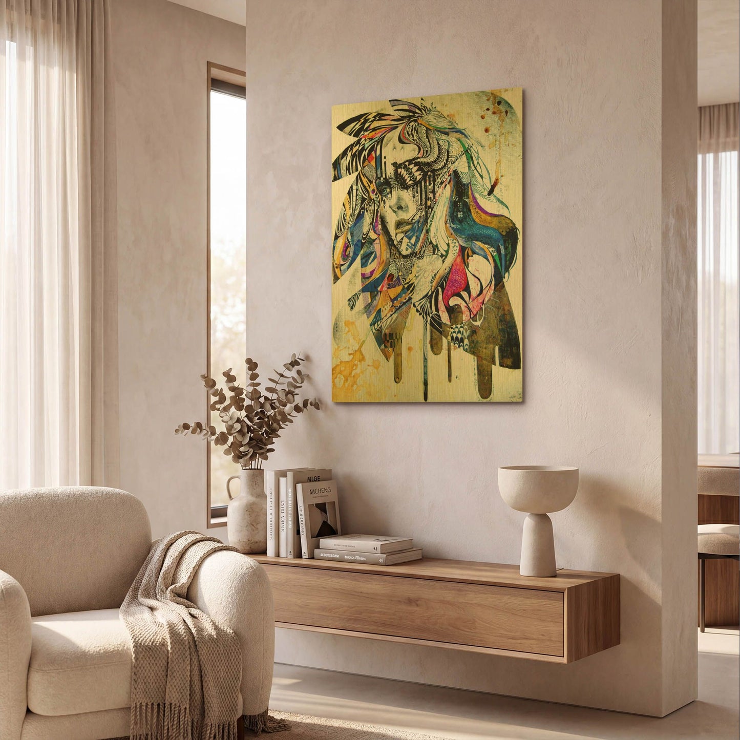 'Reminiscence II' By MinJae Gold Metal Wall Art