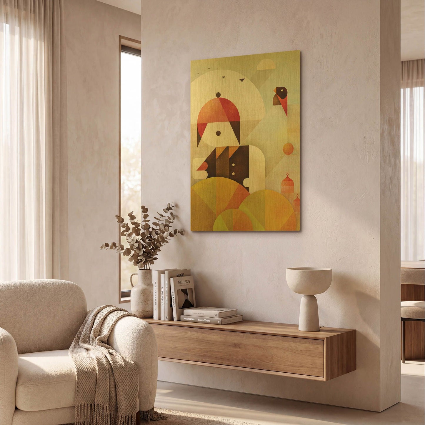 'Birdman' By Antony Squizzato Gold Metal Wall Art