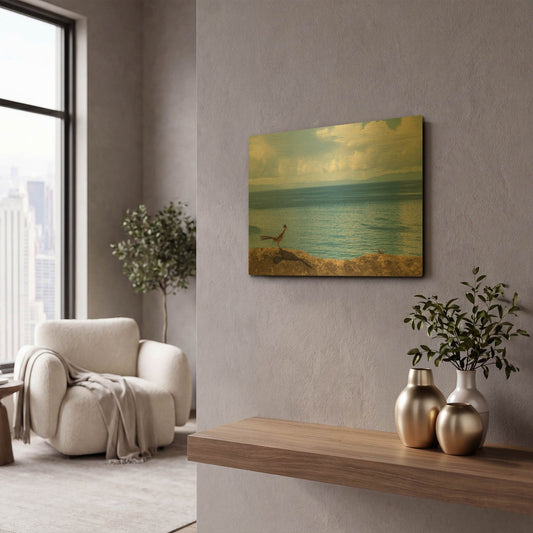 'Runner View' By Chris Moyer Gold Metal Wall Art