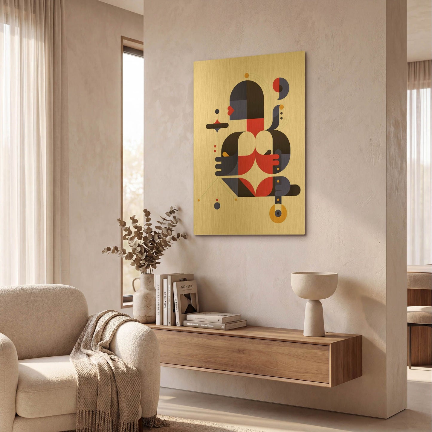 'Chameleon' By Antony Squizzato Gold Metal Wall Art