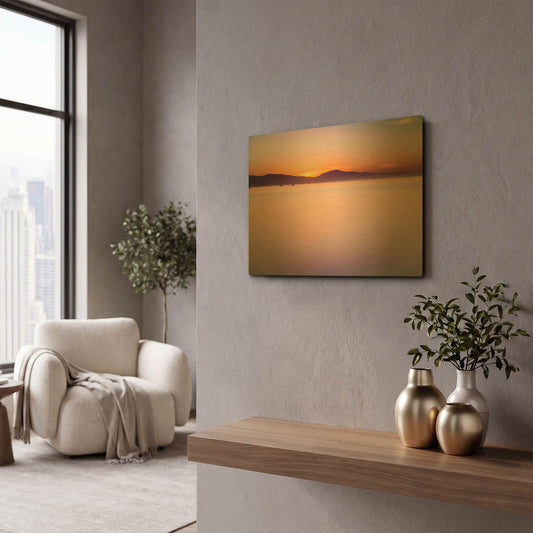 'Simple Sunrise' By Chris Moyer Gold Metal Wall Art