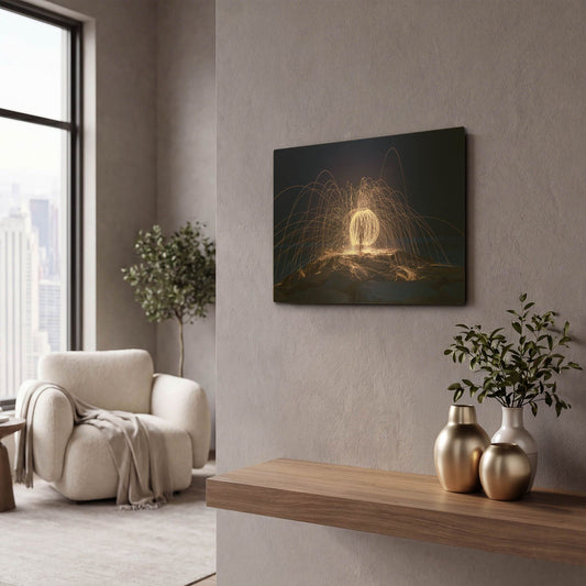 'Wool Ball' By Chris Moyer Gold Metal Wall Art