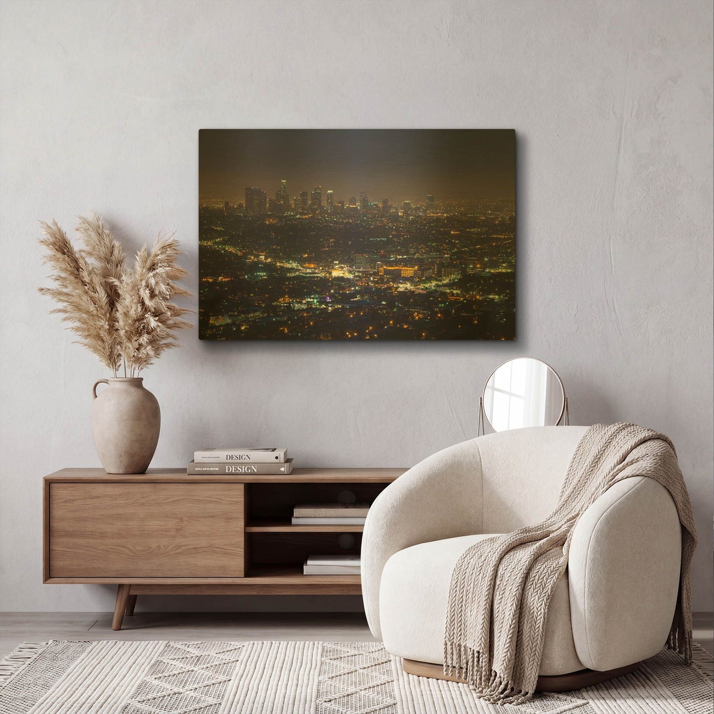 'LA Skyline' By Chris Moyer Gold Metal Wall Art