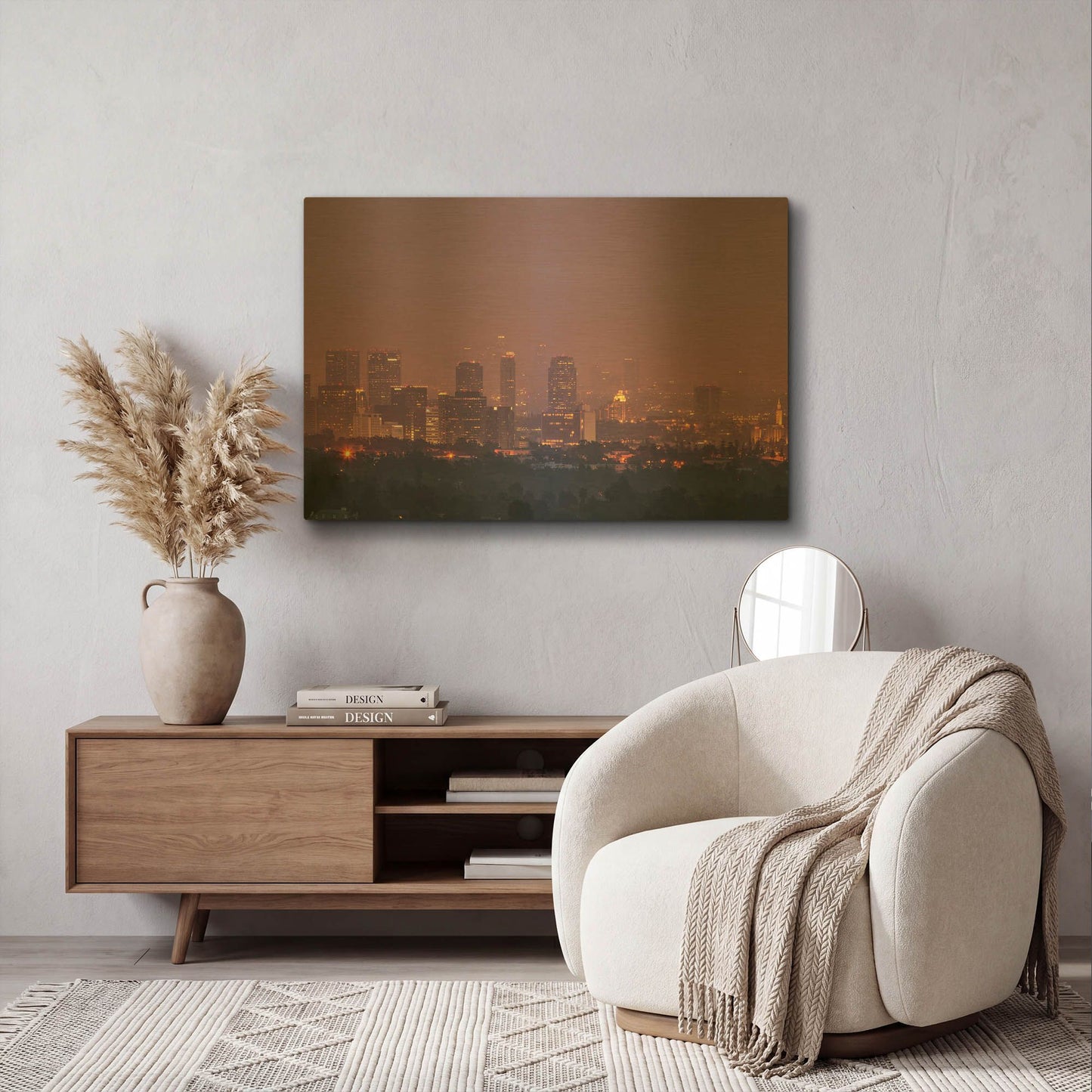 'LA' By Chris Moyer Gold Metal Wall Art