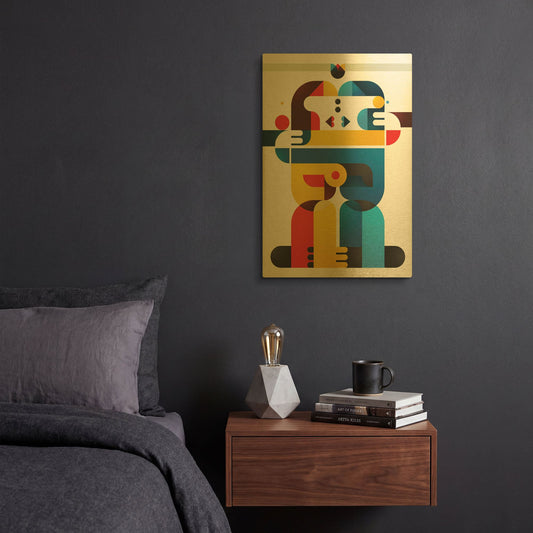 'The Kiss' By Antony Squizzato Gold Metal Wall Art