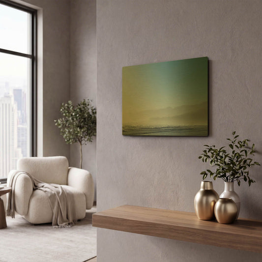 'Relax in Blue' By Chris Moyer Gold Metal Wall Art