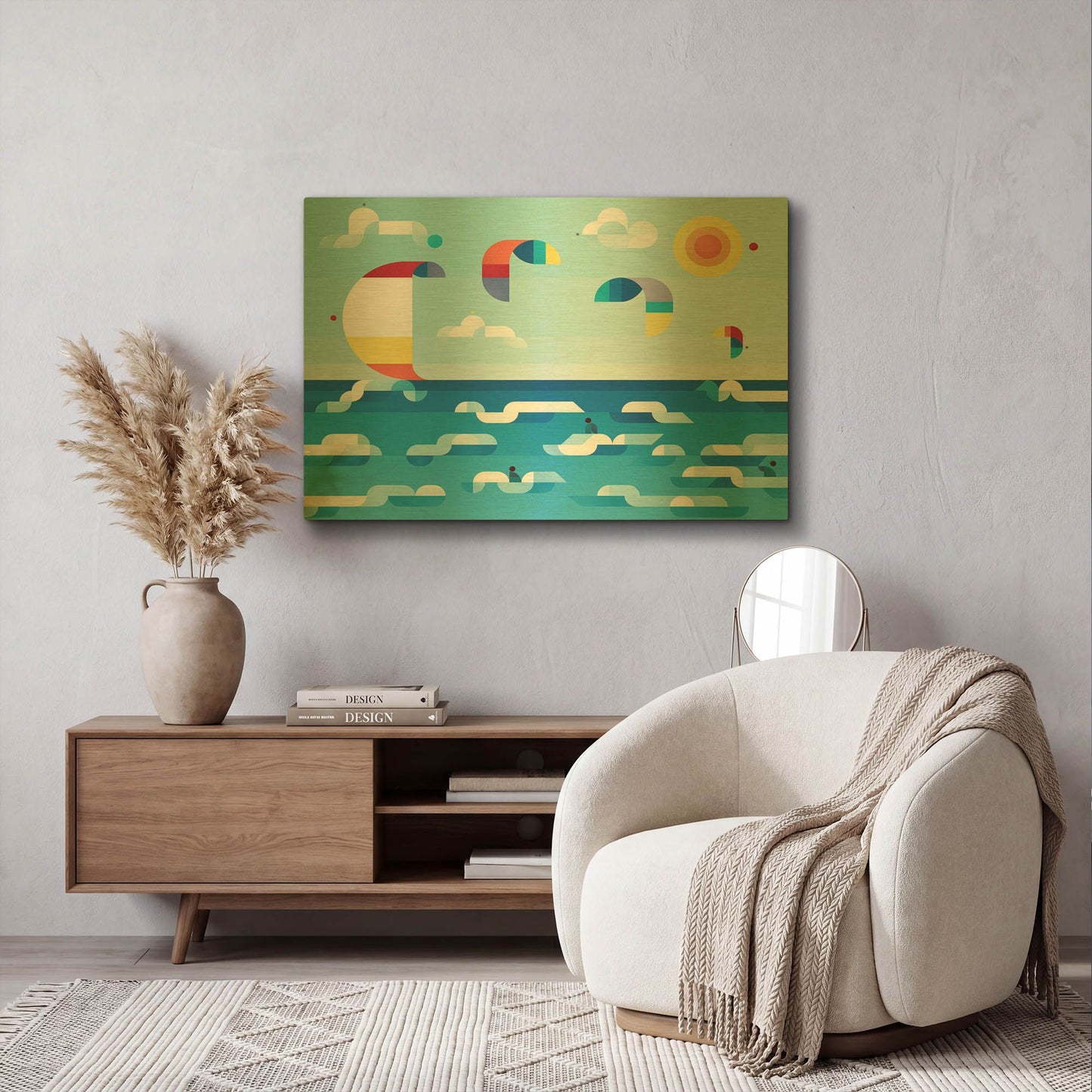 'Kites Dance' By Antony Squizzato Gold Metal Wall Art