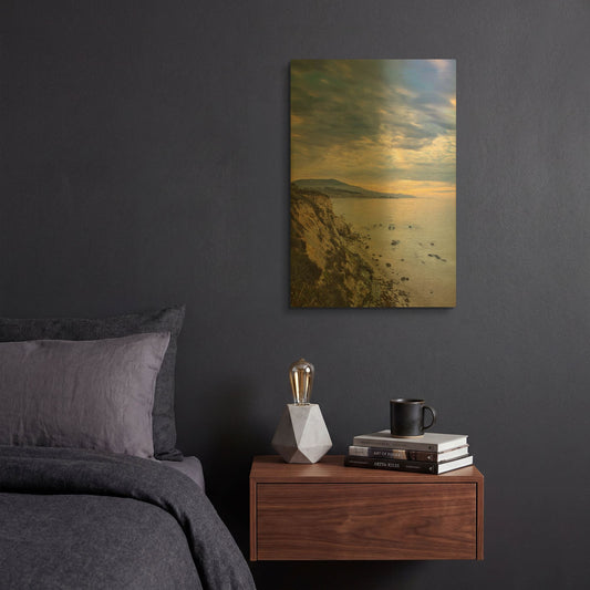 'Carpinteria Bluffs II' By Chris Moyer Gold Metal Wall Art