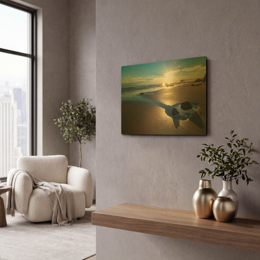 'Cloud Pool' By Chris Moyer Gold Metal Wall Art