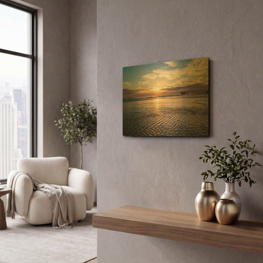 'Cool Ripples' By Chris Moyer Gold Metal Wall Art