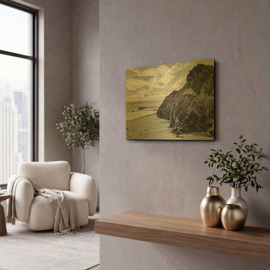 'Reach For The Pier' By Chris Moyer Gold Metal Wall Art