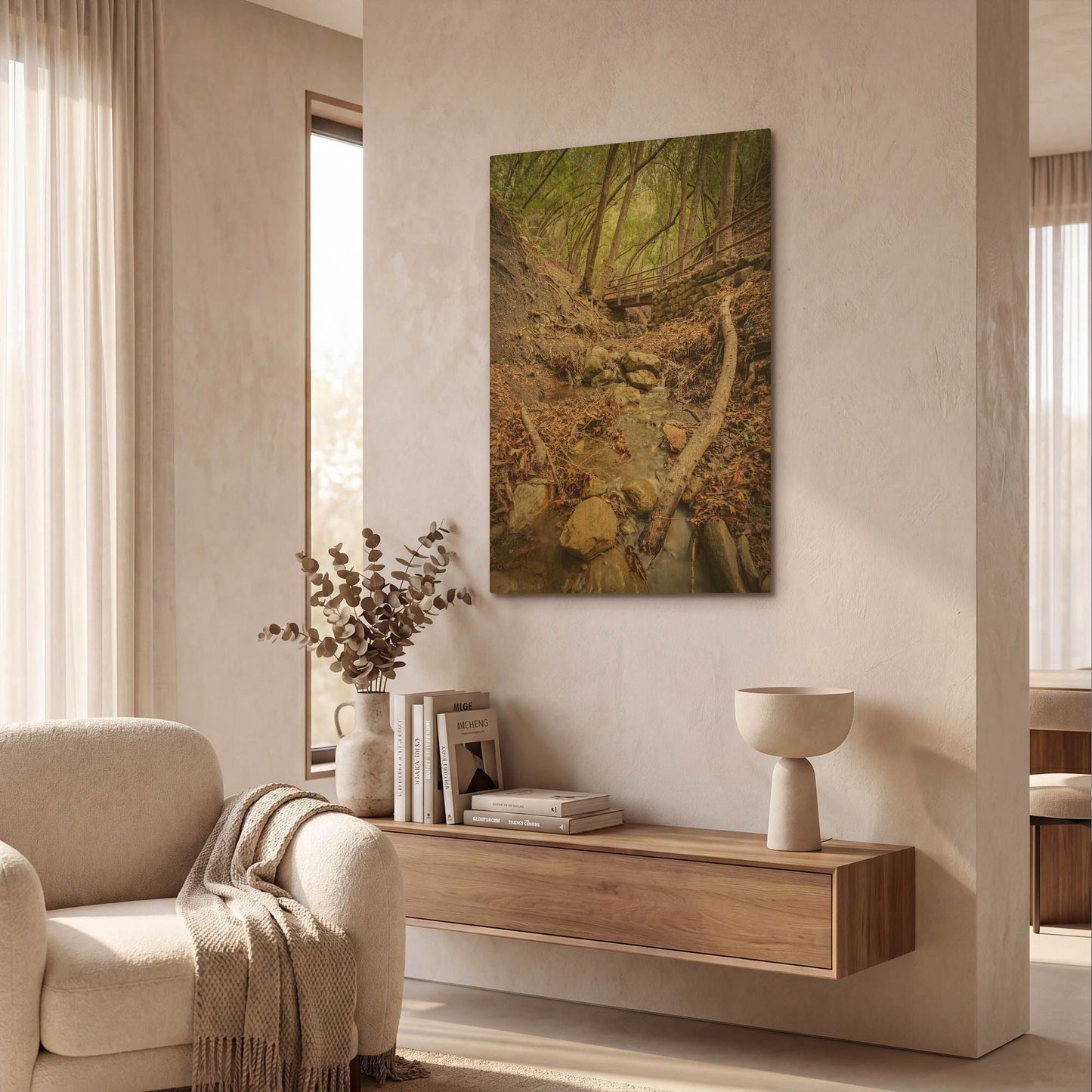 'Lower Nojoqui Falls' By Chris Moyer Gold Metal Wall Art