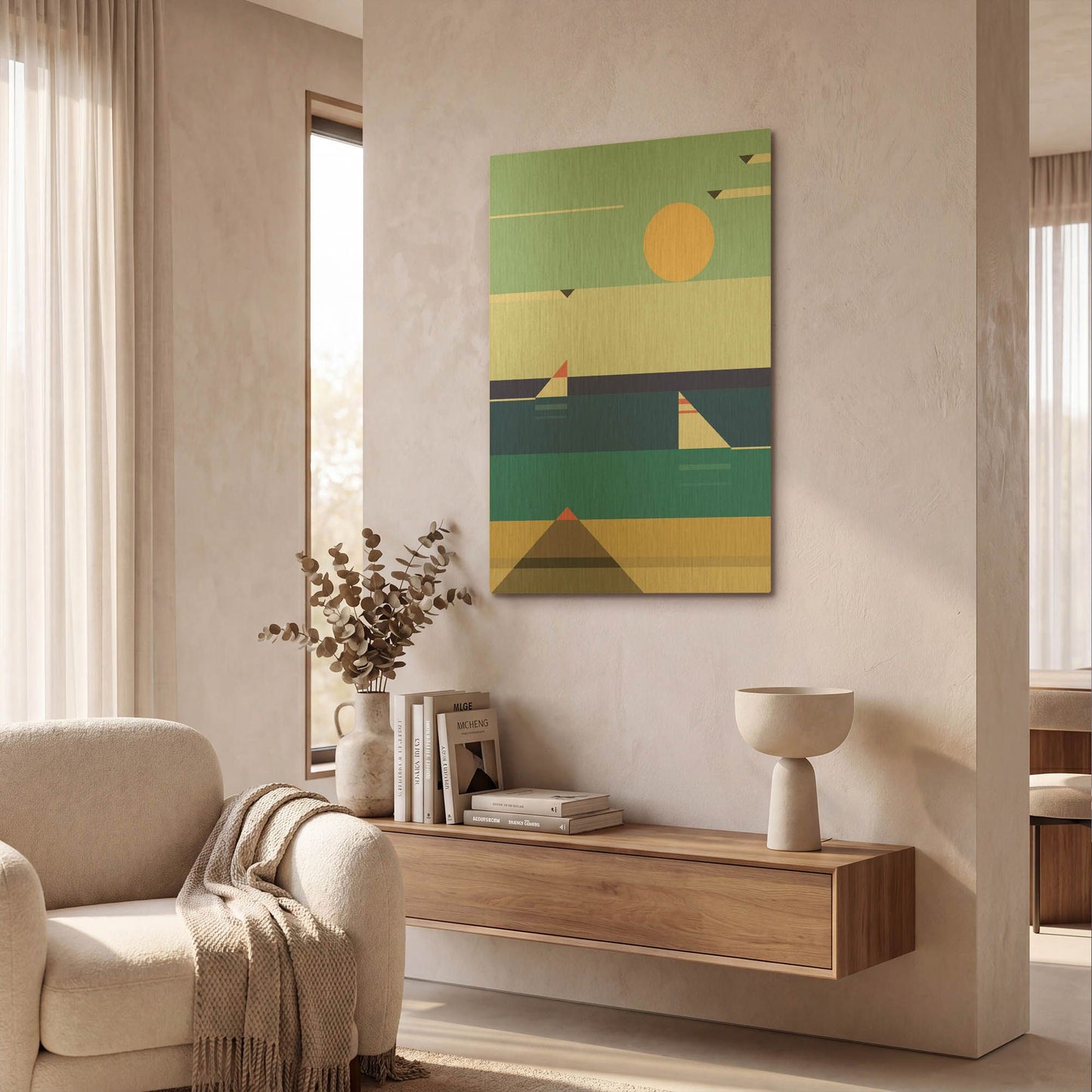 'Quiet Sea' By Antony Squizzato Gold Metal Wall Art