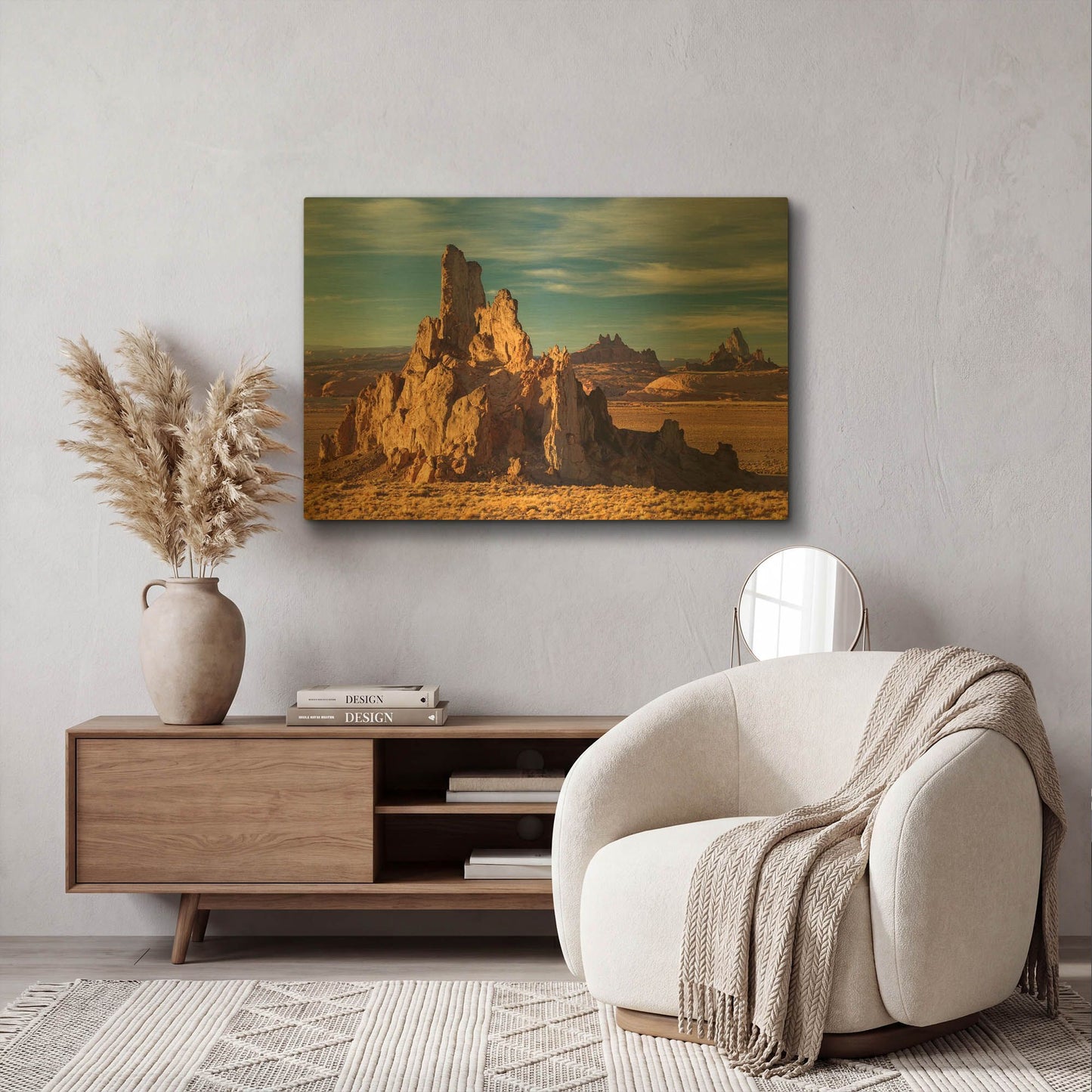 'Agathia Peak Rock' By Mike Jones Gold Metal Wall Art