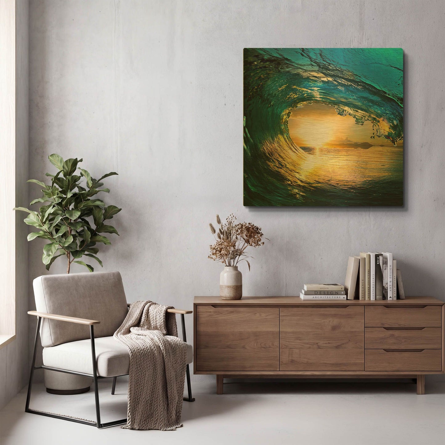'The Language of Waves' By LUXE Gold Metal Wall Art