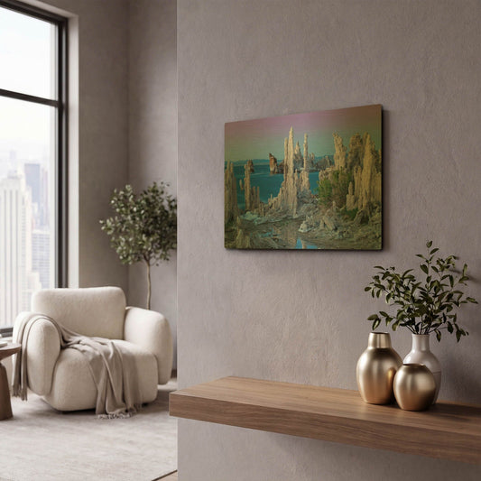 'Mono Lake Dusk' By Mike Jones Gold Metal Wall Art