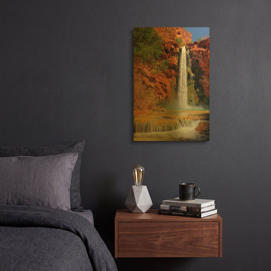 'Mooney Falls' By Mike Jones Gold Metal Wall Art