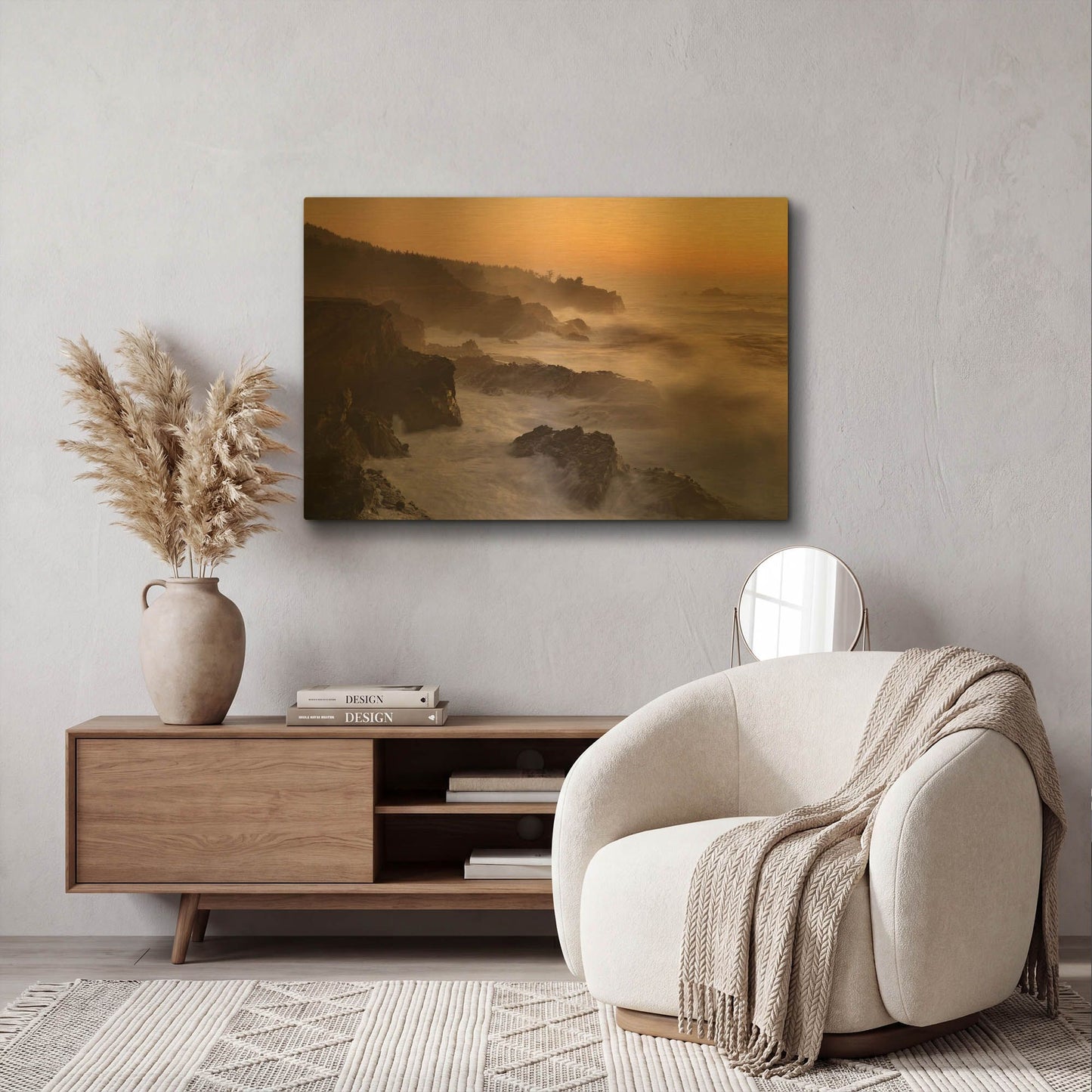 'Oregon Shore Acres SP Dusk' By Mike Jones Gold Metal Wall Art