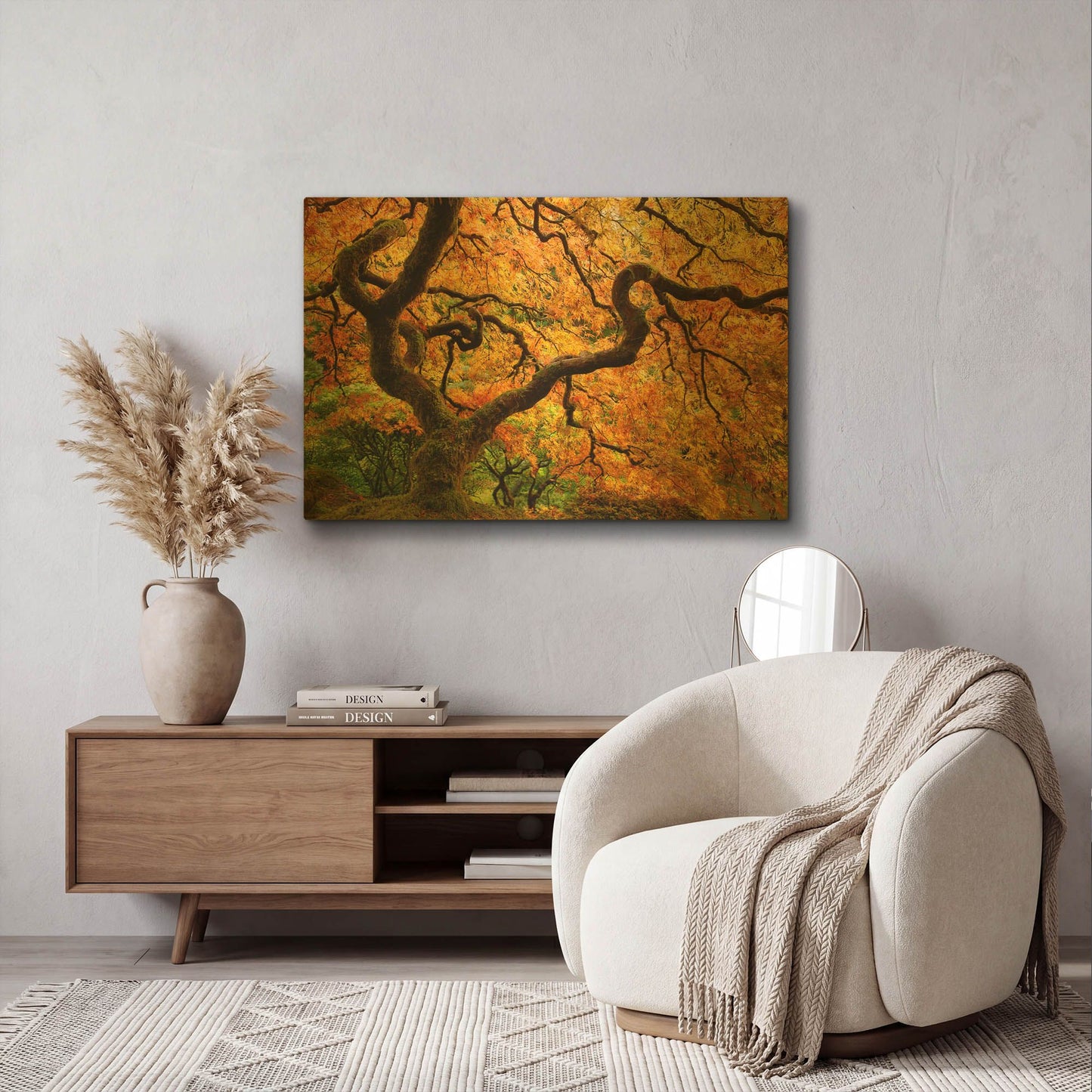 'Portland Japanese Garden' By Mike Jones Gold Metal Wall Art