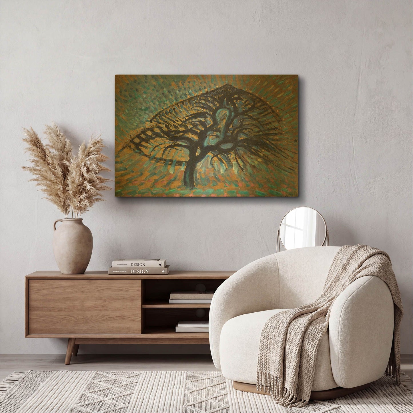 'Apple Tree, Pointillist Version 1908–1909' By Piet Mondrian Gold Metal Wall Art