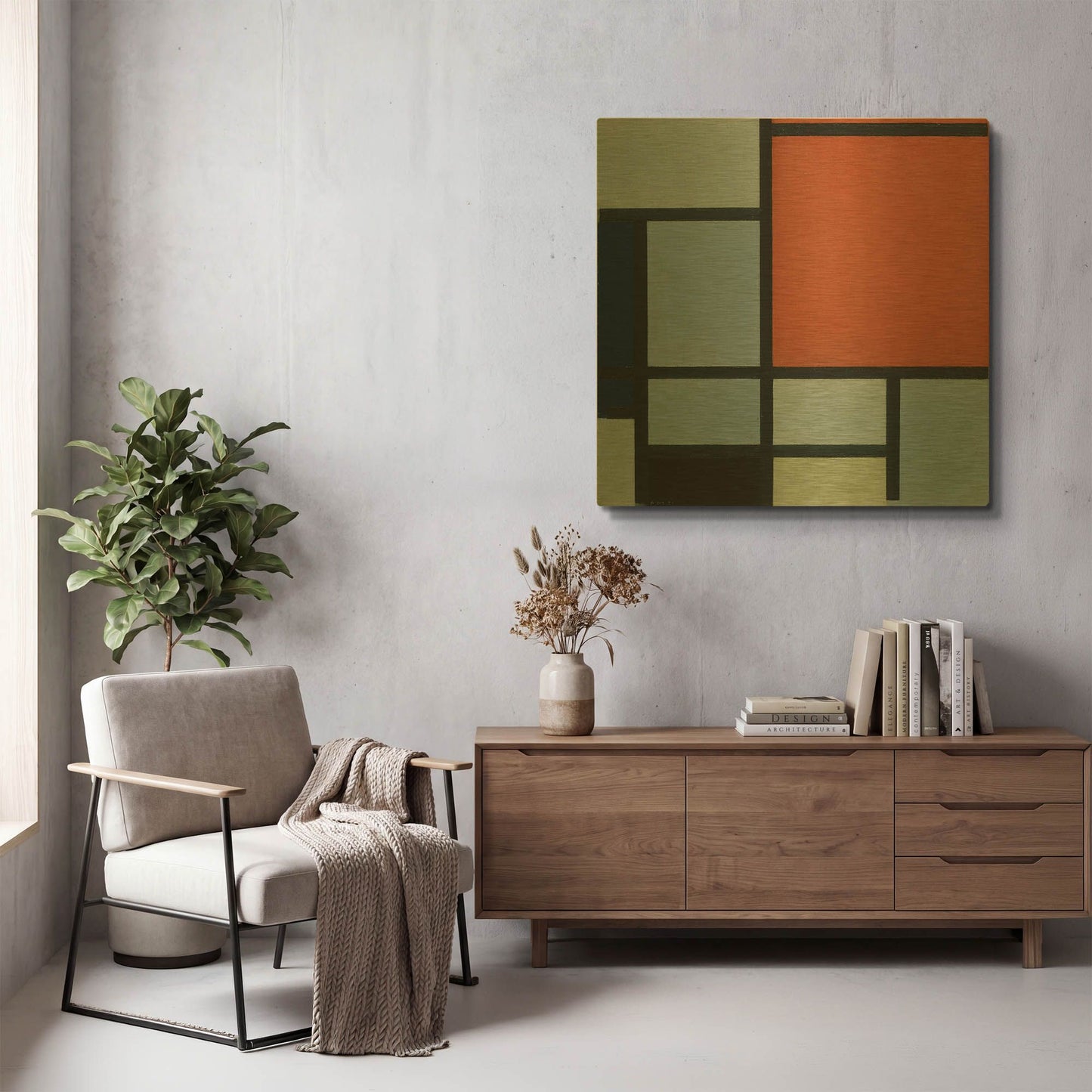 'Composition 1921' By Piet Mondrian Gold Metal Wall Art