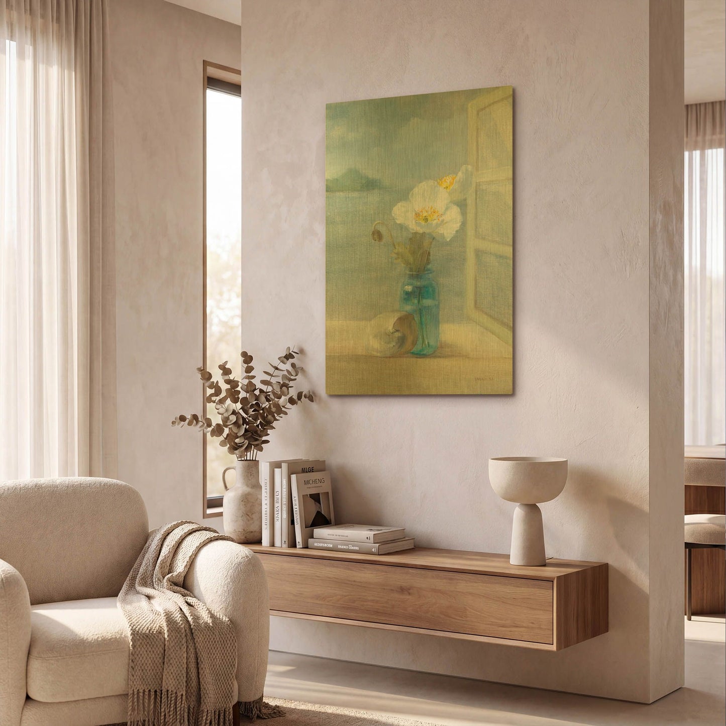 'Coastal Florals II' By Danhui Nai Gold Metal Wall Art