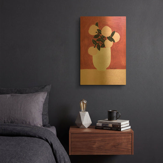 'Posy Vase' By Megan Galante Gold Metal Wall Art
