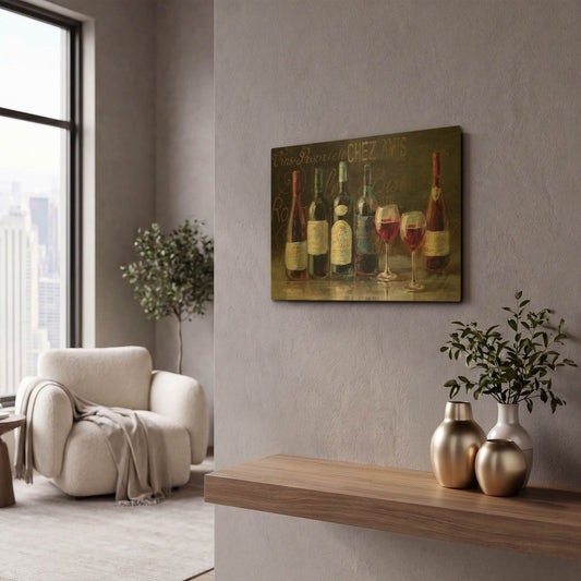 'Bistro Reds v.2 Crop' By Danhui Nai Gold Metal Wall Art