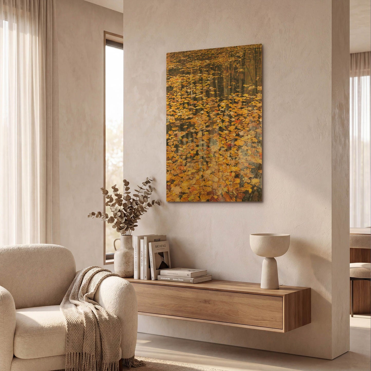 'Autumn Detail' By John Gavrilis Gold Metal Wall Art