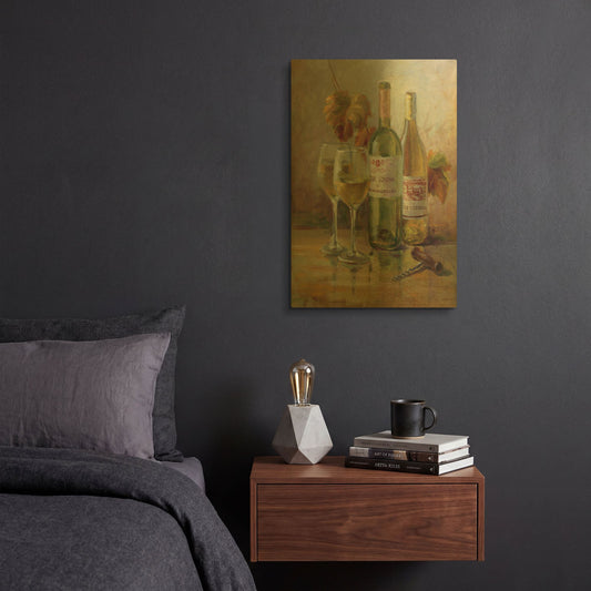 'Opening the Wine II' By Danhui Nai Gold Metal Wall Art