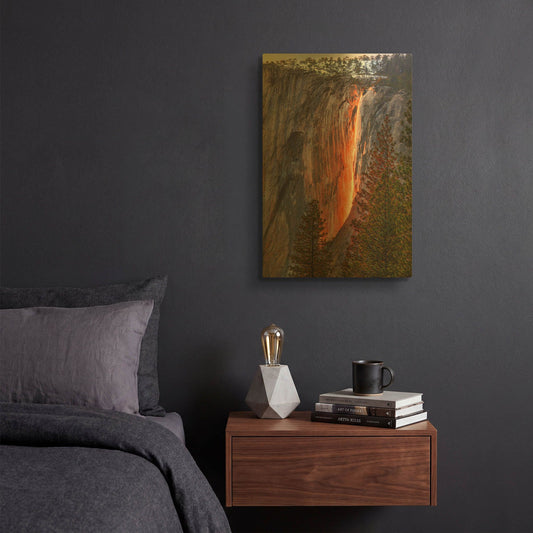 'Horsetail Fall' By John Gavrilis Gold Metal Wall Art