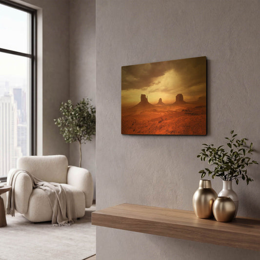'Monsoon Sandstorm' By John Gavrilis Gold Metal Wall Art