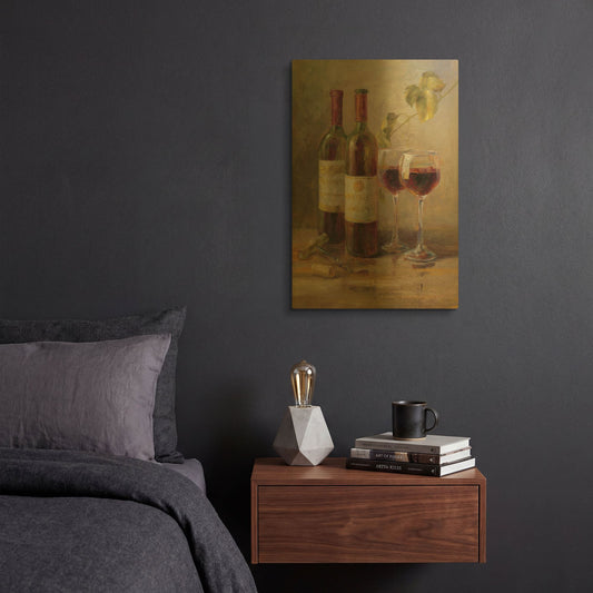 'Opening the Wine I' By Danhui Nai Gold Metal Wall Art
